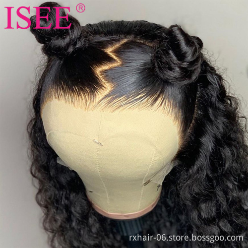 Hot Sale Wet And Wavy Lace Front Wig Wholesale 180% Density Long Transparent Swiss Water Wave 13X4 Pre-pluck Lace Wig